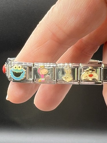 Vintage Nomination Bettelarmband, Edelstahl, 18 Charms, Disney, + mehr - Bild 7 von 10