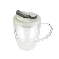 Restaurantware Glass Travel Mug 1 Count 12 Ounce Double Wall Borosilicate
