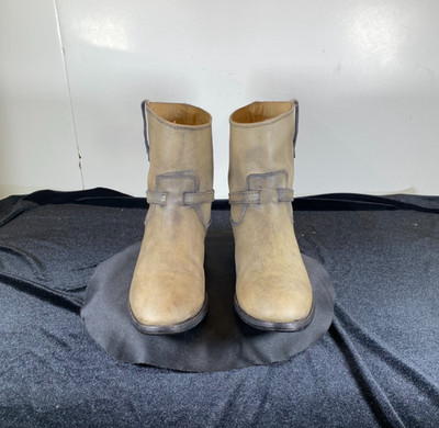 1970's Women's Frye Boot Billy Natural Distressed Leather, Vintage Frye Boots, 