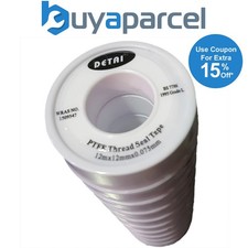 10 x PTFE Teflon Threaded Sealing Tape Adhesive Plumbers Water Tight 12m x 12mm