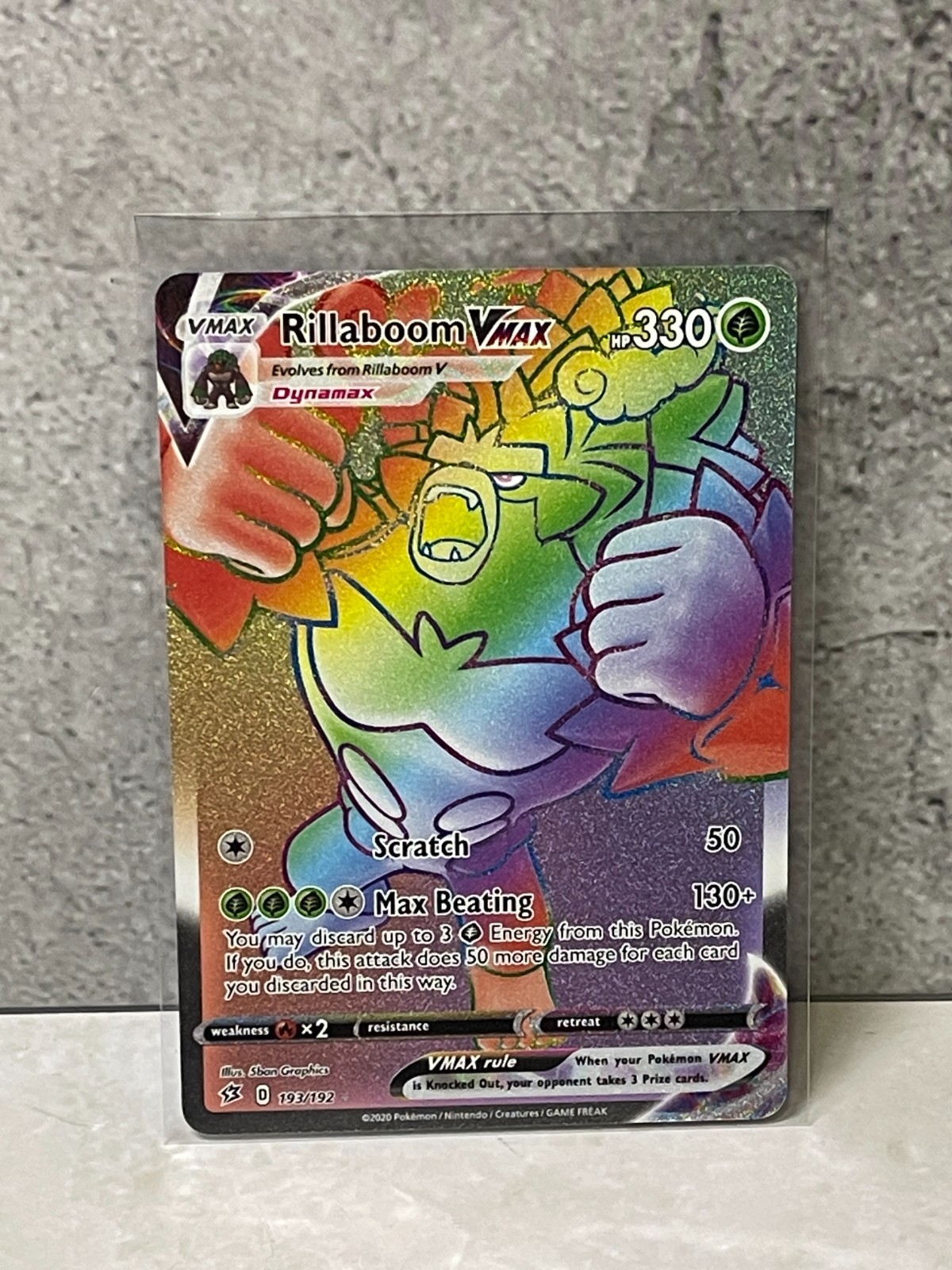 Pokemon Rebel Clash Rillaboom Vmax 193/192  (NM)