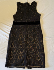 Forever 21 Black Floral Lace Sleeveless Crew Neck Mini Dress Size M