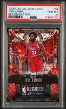 Joel Embiid 2025 Topps Chrome Cactus Jack X NBA All-Star Red Refractor PSA 10