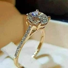Rose Gold Platted 2 Ct Round CZ Diamond Women's Engagement Ring in Silver