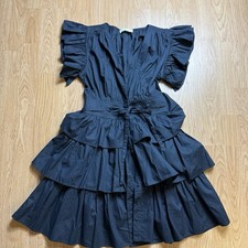 Ulla Johnson Sena Tie Waist Ruffle Mini Dress in Salute Size 0 $395
