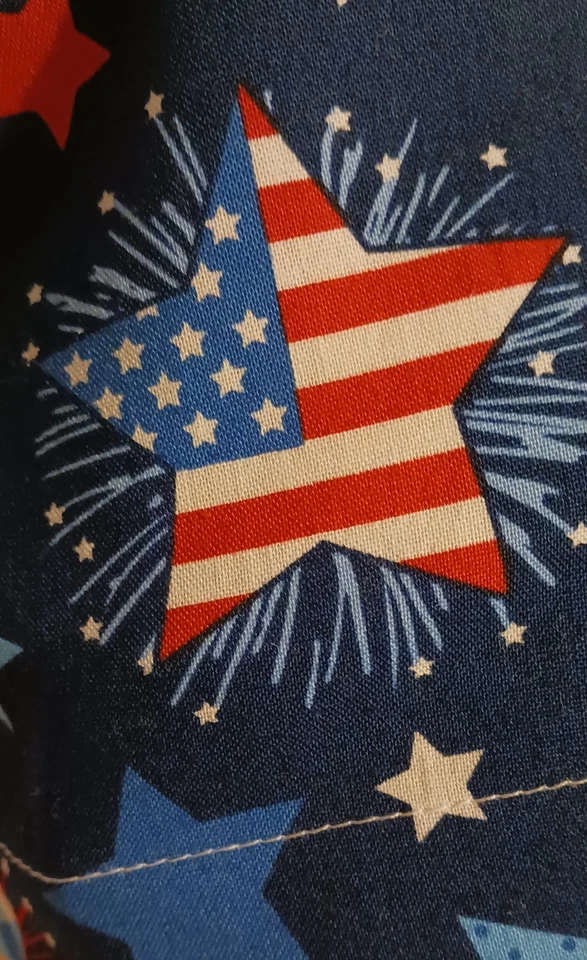 Colorful, Patriotic Women's Euro Scrub Cap.  Adjustable Elastic with Toggle. - Image 3 of 3