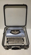 1960s AMC Personelle Portable Manual Typewriter Blue & Gray w/ Case, EXCELLENT  thumbnail