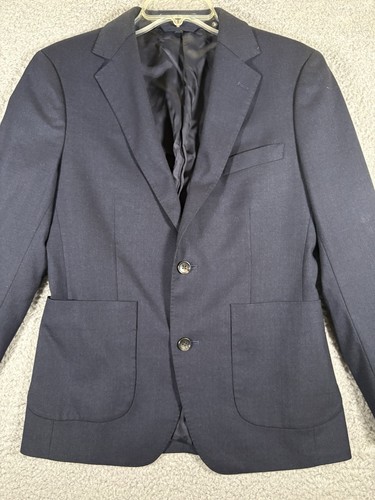 BONOBOS Navy Blue Knit Wool Sportcoat Blazer Athletic Cut 36s Lanificio Comero - Picture 4 of 17