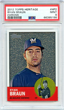 2012 Topps Heritage RYAN BRAUN Chrome 0378/1963 PSA 9 Brewers #HP2 *Pop 2