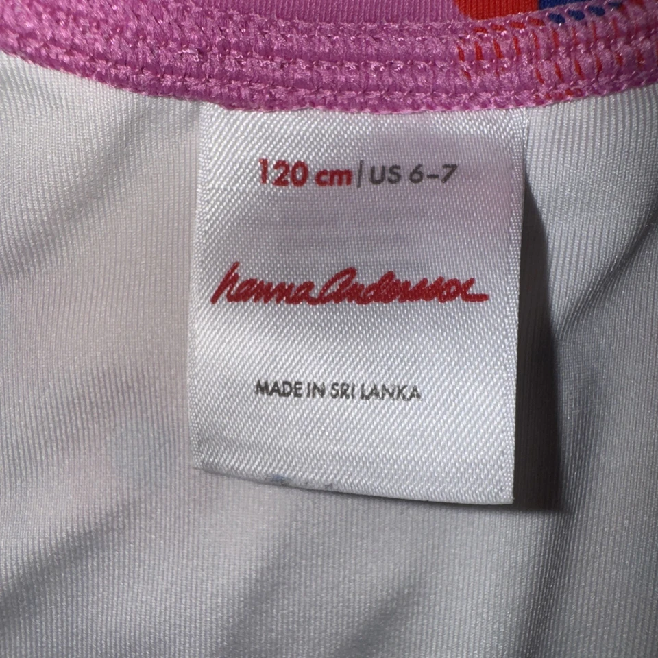 Hanna Anderson Girls Size 6-7 Pink Floral Long Sleeve Swimsuit Vacation UV  - Изображение 2 из 3