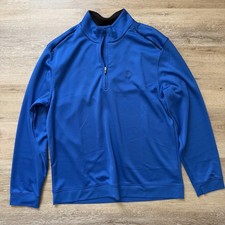 Men  s Izod Performx Blue Quarter Zip Pullover Sweatshirt Large Golf Outdoors