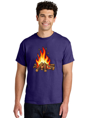 Campfire-1 Mens Graphic Tee, 100% Cotton, Casual Summer Wear