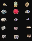 Vintage Lot Of 15 Costume Jewelry Ring Lot Gold Silver Tone Rhinestone Cocktail