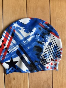 Speedo Swim Cap Red White Blue 