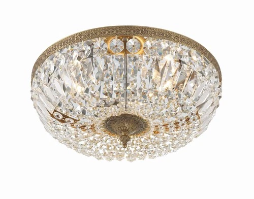 Crystorama Ceiling Mount 16" Wide Brass Crystal 3-Light Ceiling Light - Picture 4 of 7