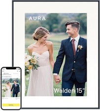 Aura Walden 15 WiFi Digital Picture Frame Setup Aura App NEW SEALED/ Damaged Box