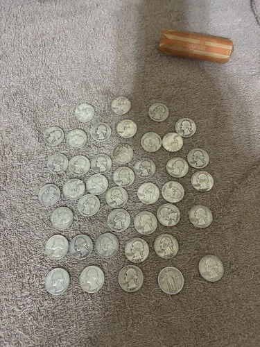 40 Silver Quarters Roll of Mix Dates, $10 Roll  90% Silver Bullion Pre 1964