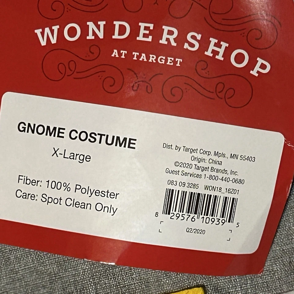 Wondershop Dog Pet Garden GNOME 3-Piece COSTUME SIze XL NEW - Image 4 of 4