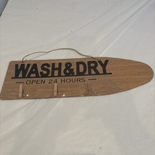 LAVADERO Lavar y Secar SIGNO Arte de Pared Colgador Placa Country Madera Artesanía