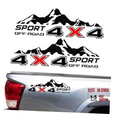 4x4 Off Road Sport With Mountain Pattern Decal Stickers 2pcs Black-and-red 4x4 Off Road Sport With Mountain Pattern Decal Stickers 2pcs Black-and-red