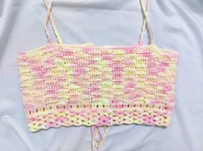 Handmade Crochet Crop Top S Cotton Milk Yarn ...