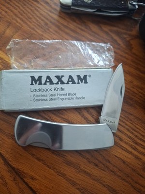 Maxam Stainless Steel Pocket Knife - Lightweight Folding Knife