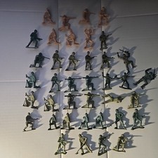 Vintage Army Men Green And Tan Lot Of 39 China 