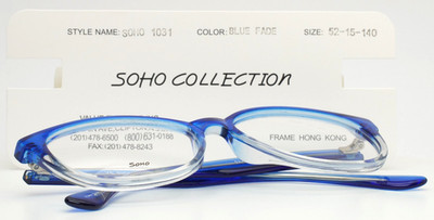 SOHO COLLECTION 1031 Blue Fade Womens Oval Full Rim Eyeglasses 52-15-140 B:30