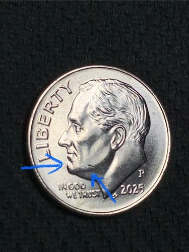 2025-P Roosevelt Dime — photo from the most recent tracked eBay sale
