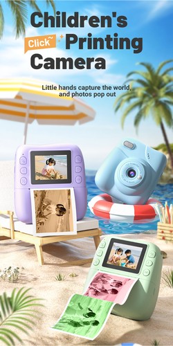 9IMOD 2.0IPS Instant Print Camera 10X Zoom 1080P Video Time Lapse with 32GB Card - Picture 3 of 24