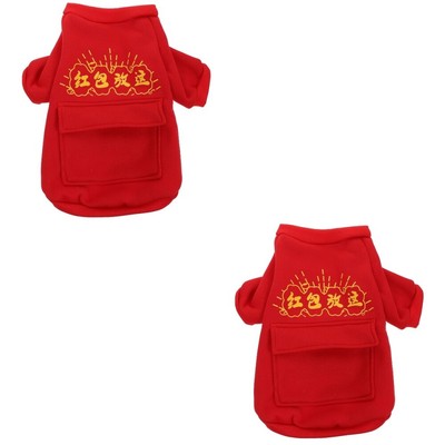  2 PCS Biped-Kleidung Für Haustiere Warme Mäntel Frauen Winter Weihnachtsdeko