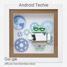 Android Techie 3D Framed Art – Rare Google Collectible – Shadow Box – Brand New
