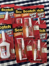 7 X Scotch Super Glue Liquid  Fine Tip 3M For Wood Metal Plastic And More
