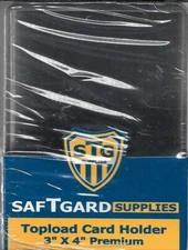 (500) 3 X 4 SAF-T-GARD CLEAR BORDER TRADING CARD SIZE TOP LOADER LOADERS HOLDERS