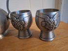 VINTAGE ARTINA SKS ZINN 95% PEWTER PITCHER & 2 MUGS 1836 Grapes/Fruit — photo 3