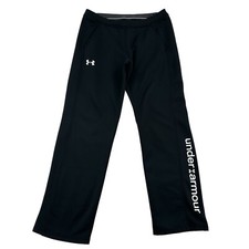 Under Armour Big Girls XL Fleece Pants Black/White Straight Leg Athletic Black