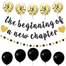 The Beginning of a New Chapter Banner Funny Going Away Party Graduation Happy...