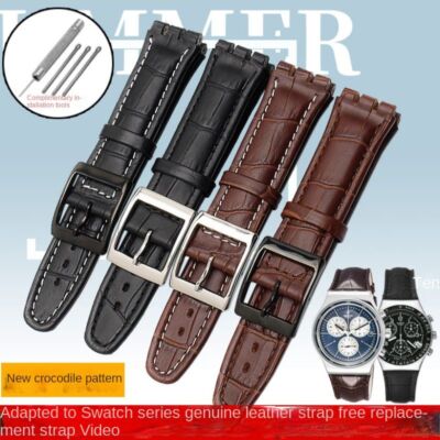 Echt Leder Uhrenarmbänder passend für Swatch YCS YAS YGS Irony Series Uhrenarmba