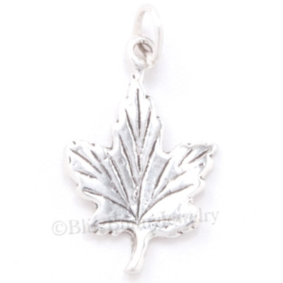 Sterling Silver MAPLE LEAF Charm 925 Thanksgiving Fall AUTUMN