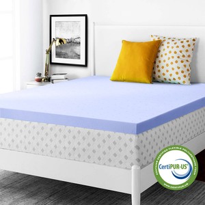2-5-039-039-3-039-039-King-Size-Memory-Foam-Mattress-Topper-Light-Blue-Lavender-Modern-Bed