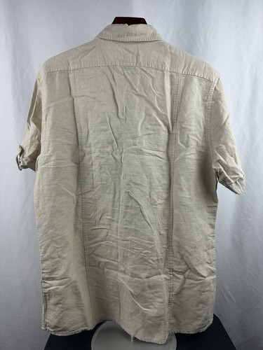 Structure Men’s Linen Casual Adventure Shirt Short Sleeve Pockets Size Medium - Picture 2 of 4
