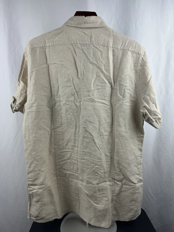 Structure Men’s Linen Casual Adventure Shirt Short Sleeve Pockets Size Medium - Image 2 of 4