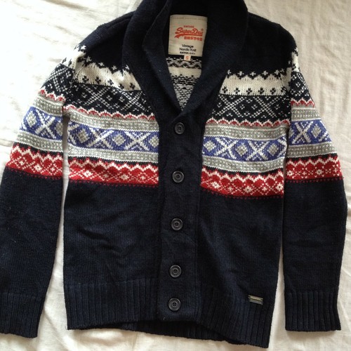 SUPERDRY SHAWL COLLAR NORDIC KNIT 