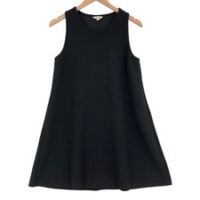 Madewell A Line Dress Womens Medium Black Sleeveless Stretch Round Neck Pullover