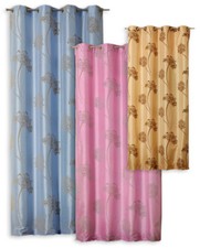 Voile Gardine Clermont Ösen Dekoschal Blumenmuster Flock ca. 140x245cm Vorhang 