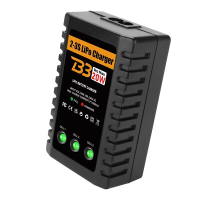 HTRC B3 Lipo Ladegerät für 2S 3S Akku(7.4V, 11.1V),Kompaktes Airsoft-Schnellladegerät