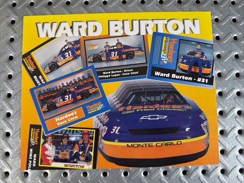 1995 Vintage NASCAR Driver Postcard/Photo - Ward Burton 8” x 10”