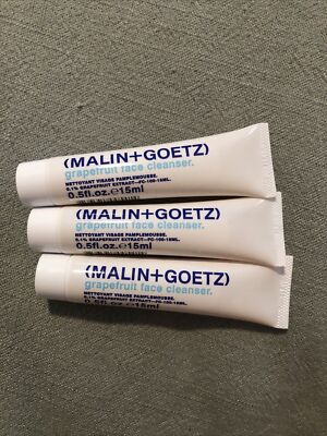 3X  MALIN+GOETZ Grapefruit Face Cleanser 0.5 fl.oz - 15 ml each NEW & Sealed