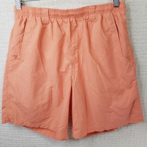 Columbia PFG Shorts Mens M Pink Pockets Nylon Elastic Waist 6" Lined Fishing NEW - Picture 1 of 14