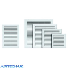 Air Vent Grille White Plastic Wall Ducting Ventilation Cover 4" 6" 8" 10" 12" 14